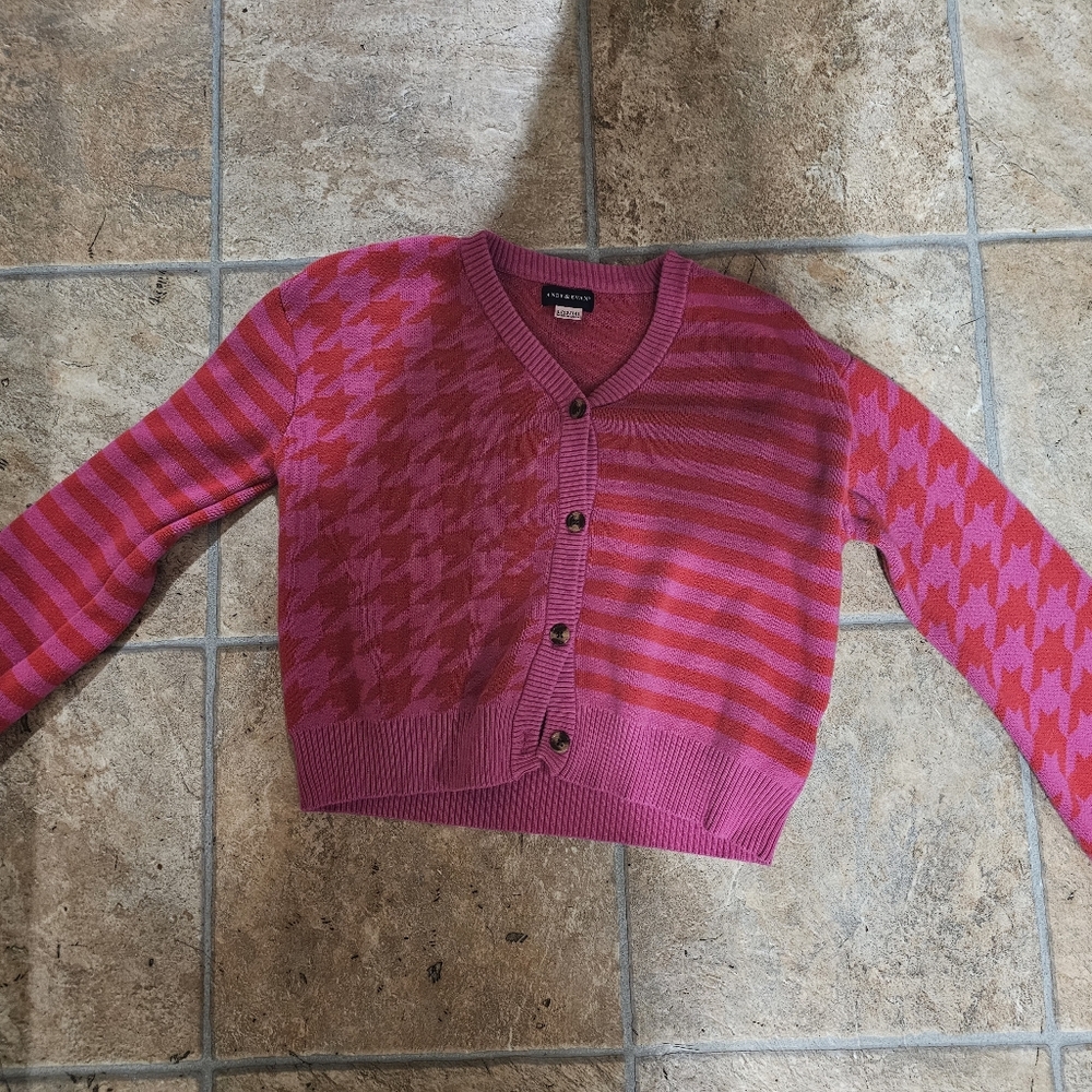 Pink Striped Kids Cardigan